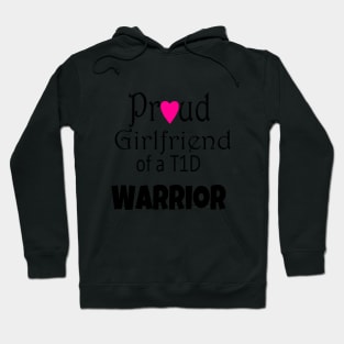 Proud Girlfriend - Black Text - Pink Heart Hoodie